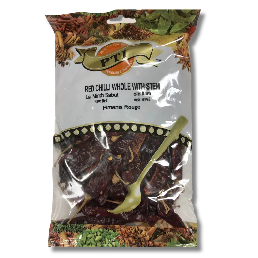 Red Chilli Whole With Stem   - PTI - 100g