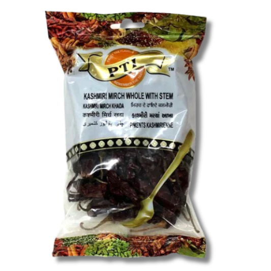 Kashmiri Mirch Whole with Stem - PTI - 100g