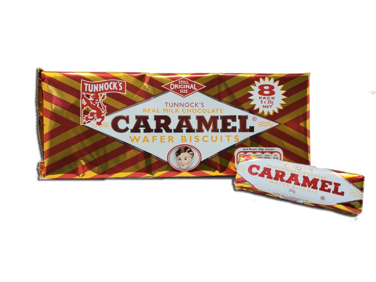 Caramel Chocolate Wafers - Tunnock's  - 8 pack (240 g)